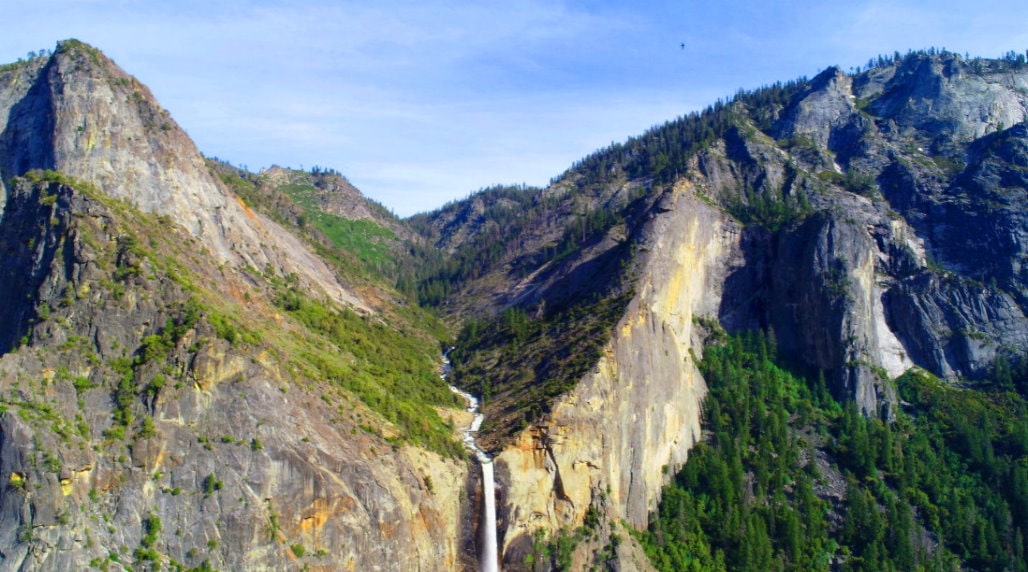 Йосемитский водопад-птица-глаз вид-Yosemite долина